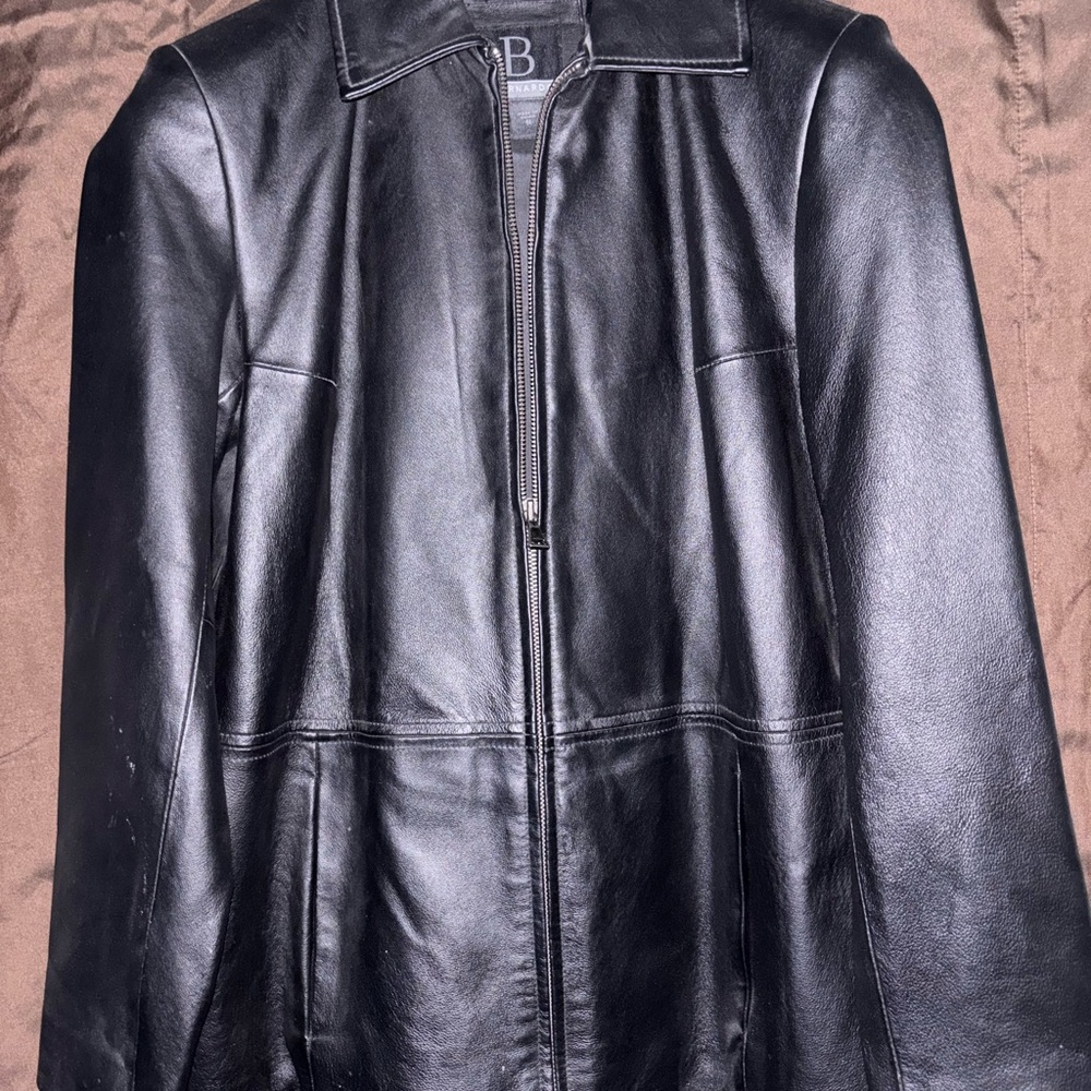Bernardo Black Leather Zip Jacket